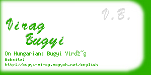 virag bugyi business card